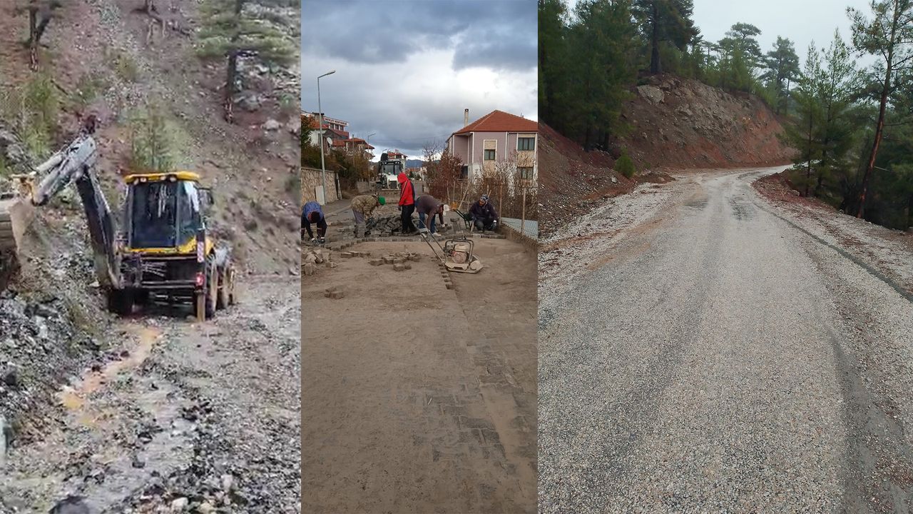 Çameli'de aşırı yağışlarda bozulan yollar tekrar kullanıma açıldı