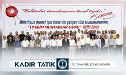 Başkan Tatık’tan Muhtarlar Günü açıklaması