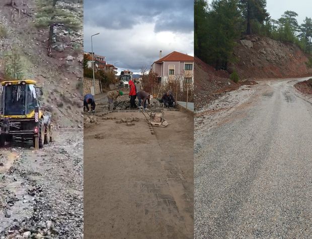 Çameli'de aşırı yağışlarda bozulan yollar tekrar kullanıma açıldı
