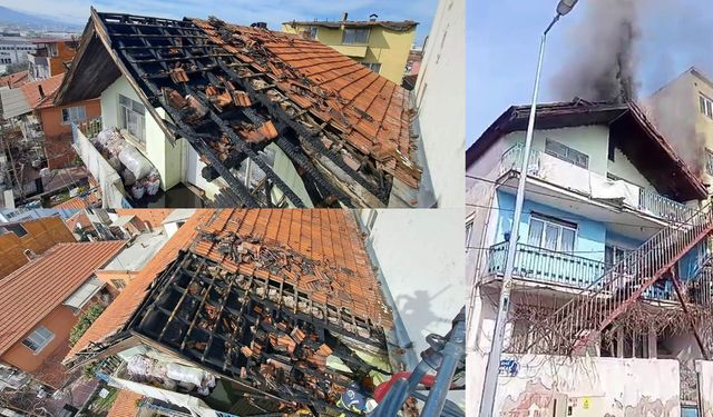 3 katlı binanın çatı katında çıkan yangın paniğe neden oldu