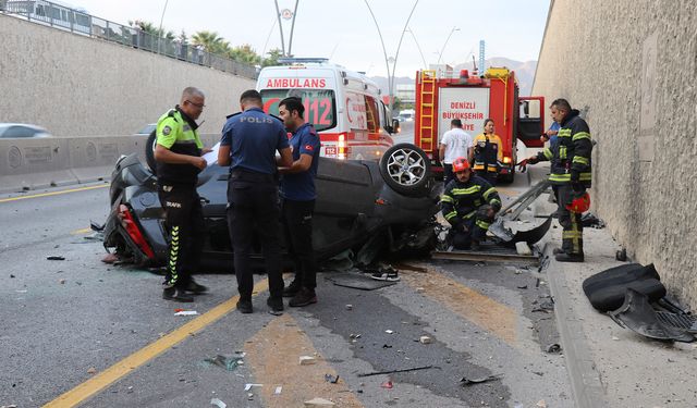 Otomobil 5 metreden aşağıya ters düştü: 1 ölü, 2 ağır yaralı