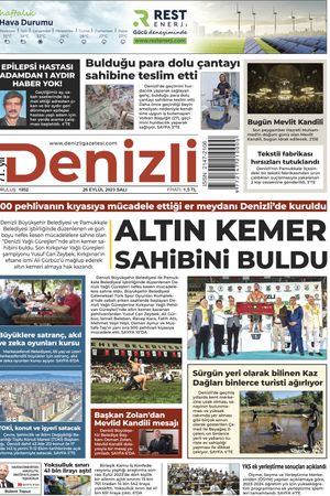 Denizli Gazetesi 26 Eylül 2023