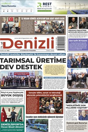 Denizli Gazetesi 23 Kasım 2023