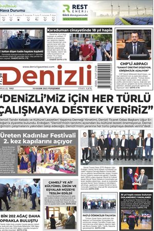 Denizli Gazetesi 16 Kasım 2023