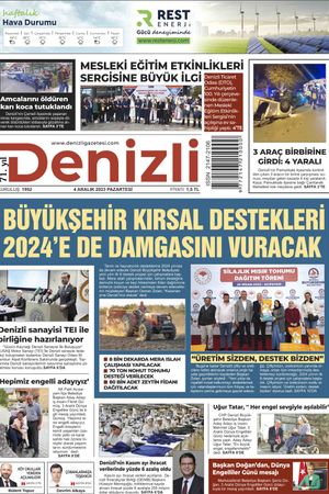 Denizli Gazetesi 4 Aralık 2023